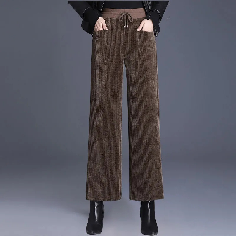 Corduroy Pant Warm - Jesienno-zimowe sztruksowe spodnie z szerokimi nogawkami