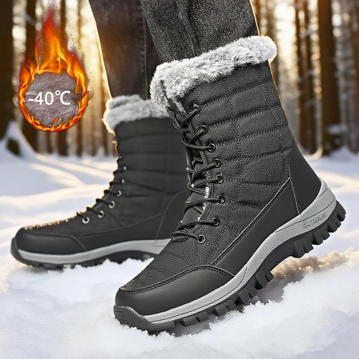 Waterproof Winter Boot - Męskie nowe bawełniane buty, wodoodporne i